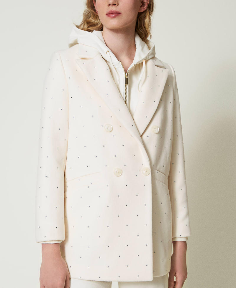 Scee by twin set Cappotto corto in panno con strass Enormi risparmi