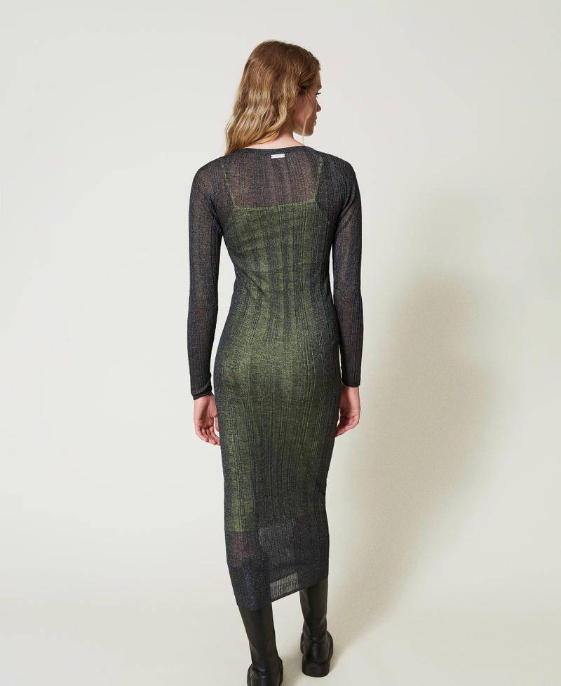 Scee by twin set Abito lungo fitted in maglia a costine Offerta settimanale