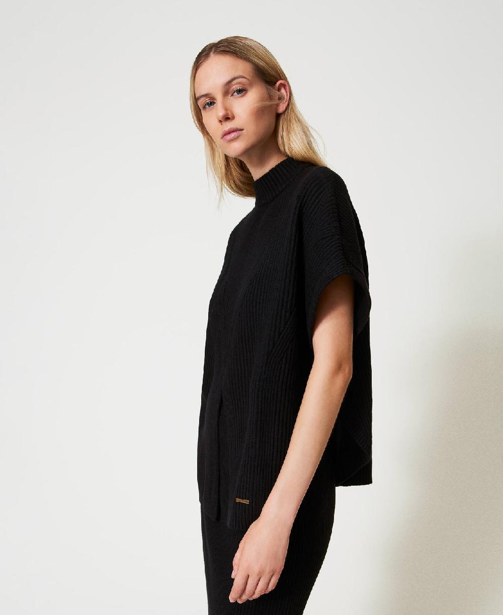 Scee by twin set Maglia a poncho a costine ACQUISTA ORA