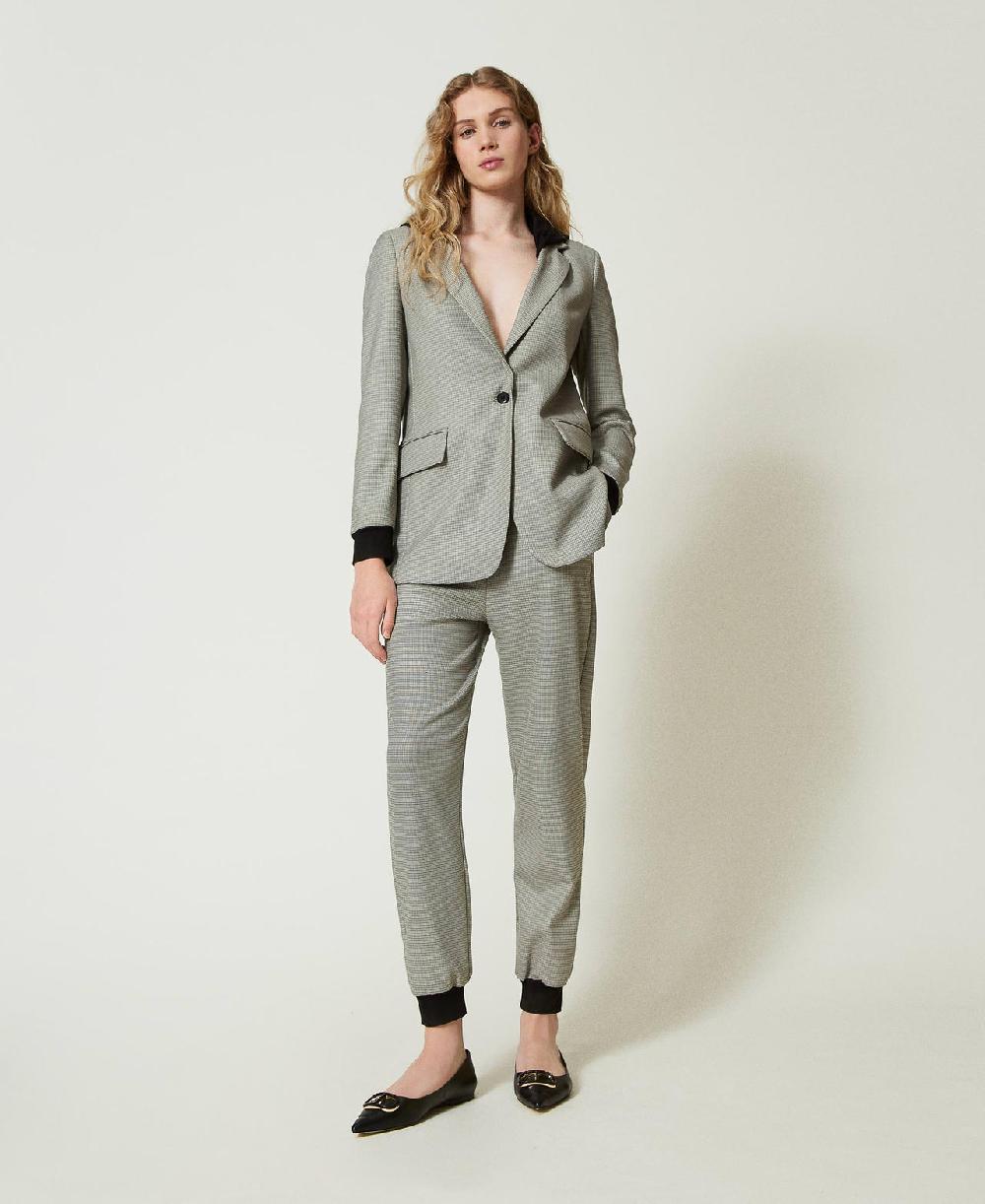 Scee by twin set Pantaloni joggers in pied de poule Ultimo giorno