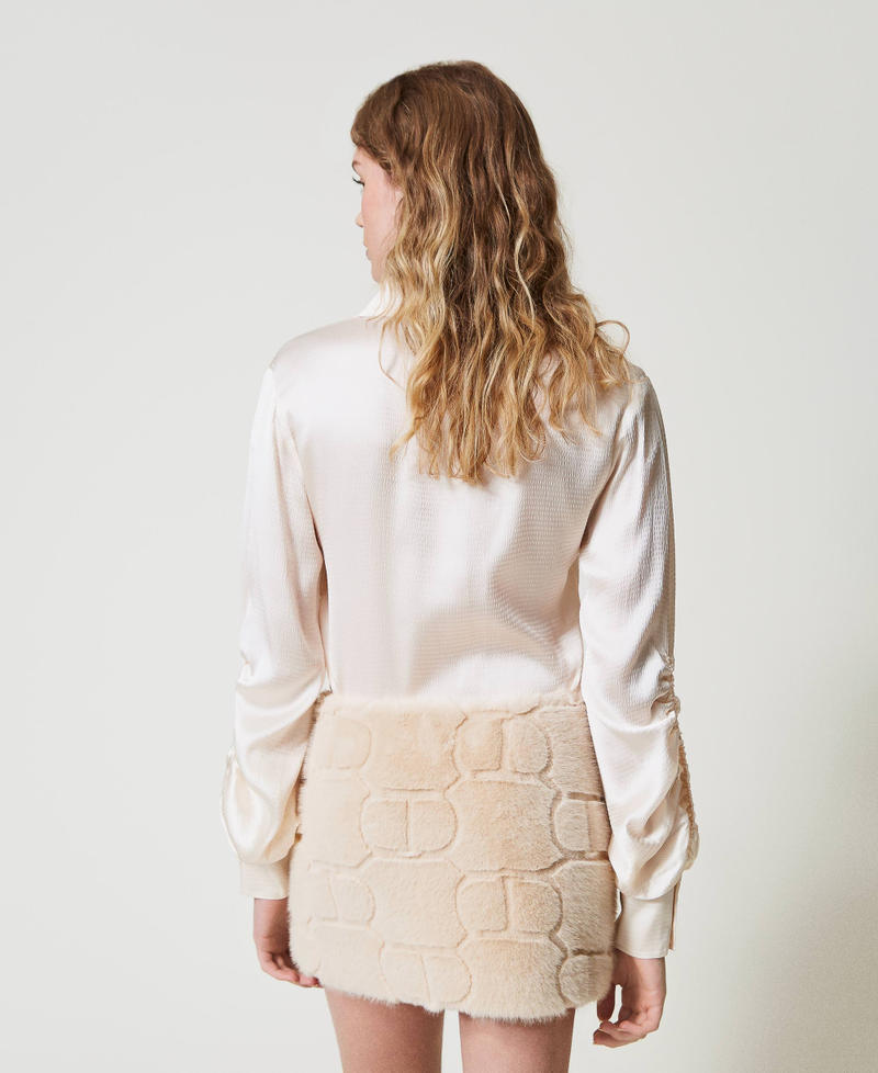 Scee by twin set Minigonna in faux fur con Oval T Offerta speciale della fabbrica