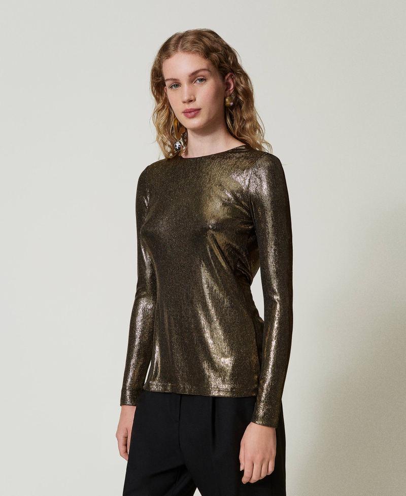 Scee by twin set Blusa laminata con nodo Sostegno trimestrale