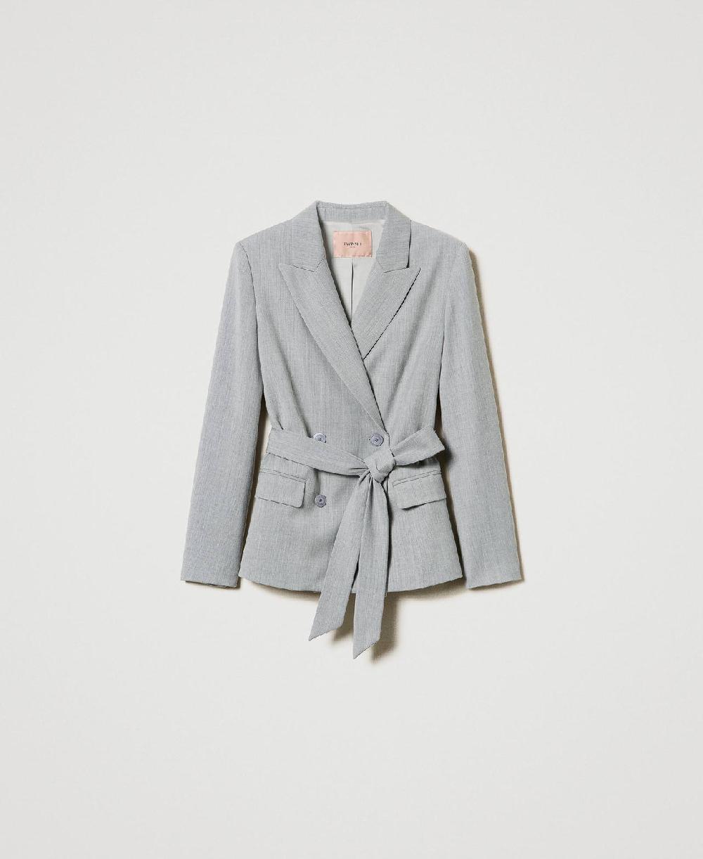 Scee by twin set Giacca blazer in misto lana con cintura Fino al 55% di sconto