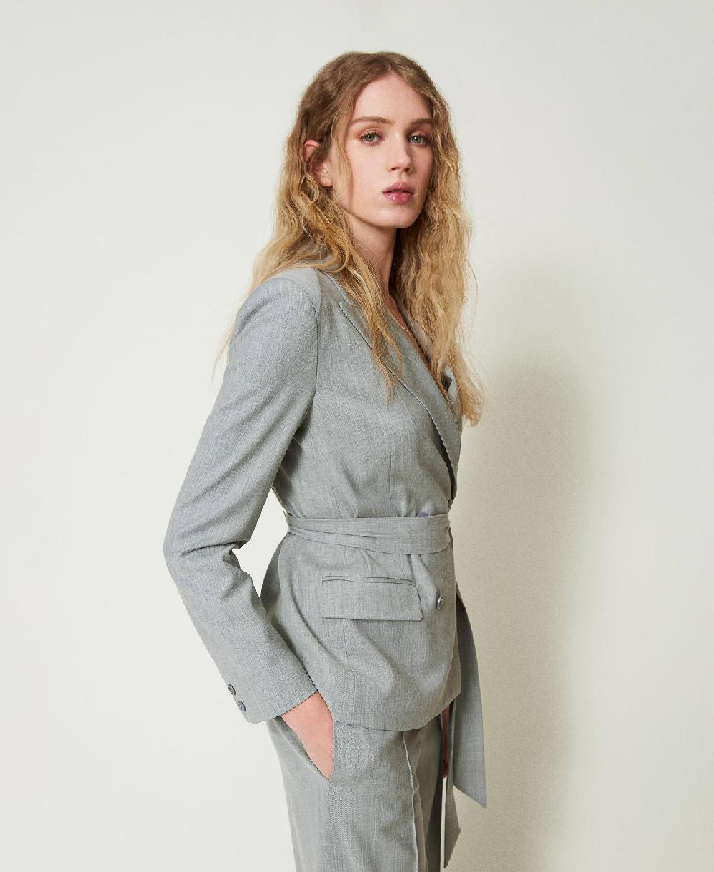 Scee by twin set Giacca blazer in misto lana con cintura Fino al 55% di sconto