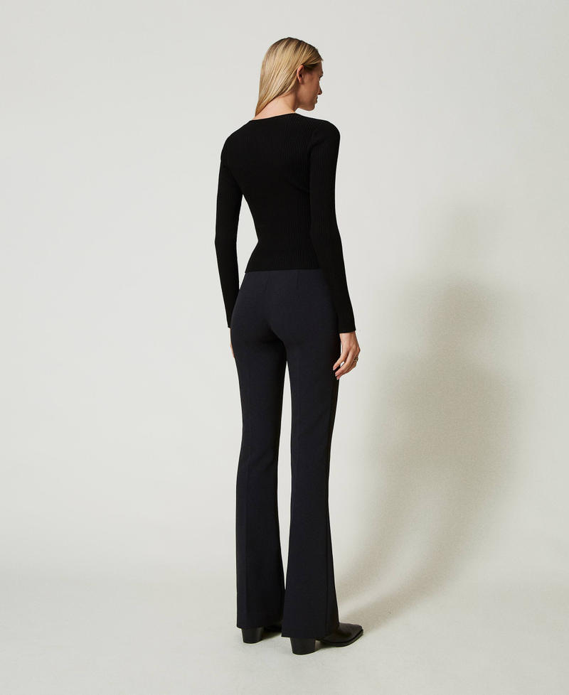 Scee by twin set Pantaloni flare a vita alta Super sconto