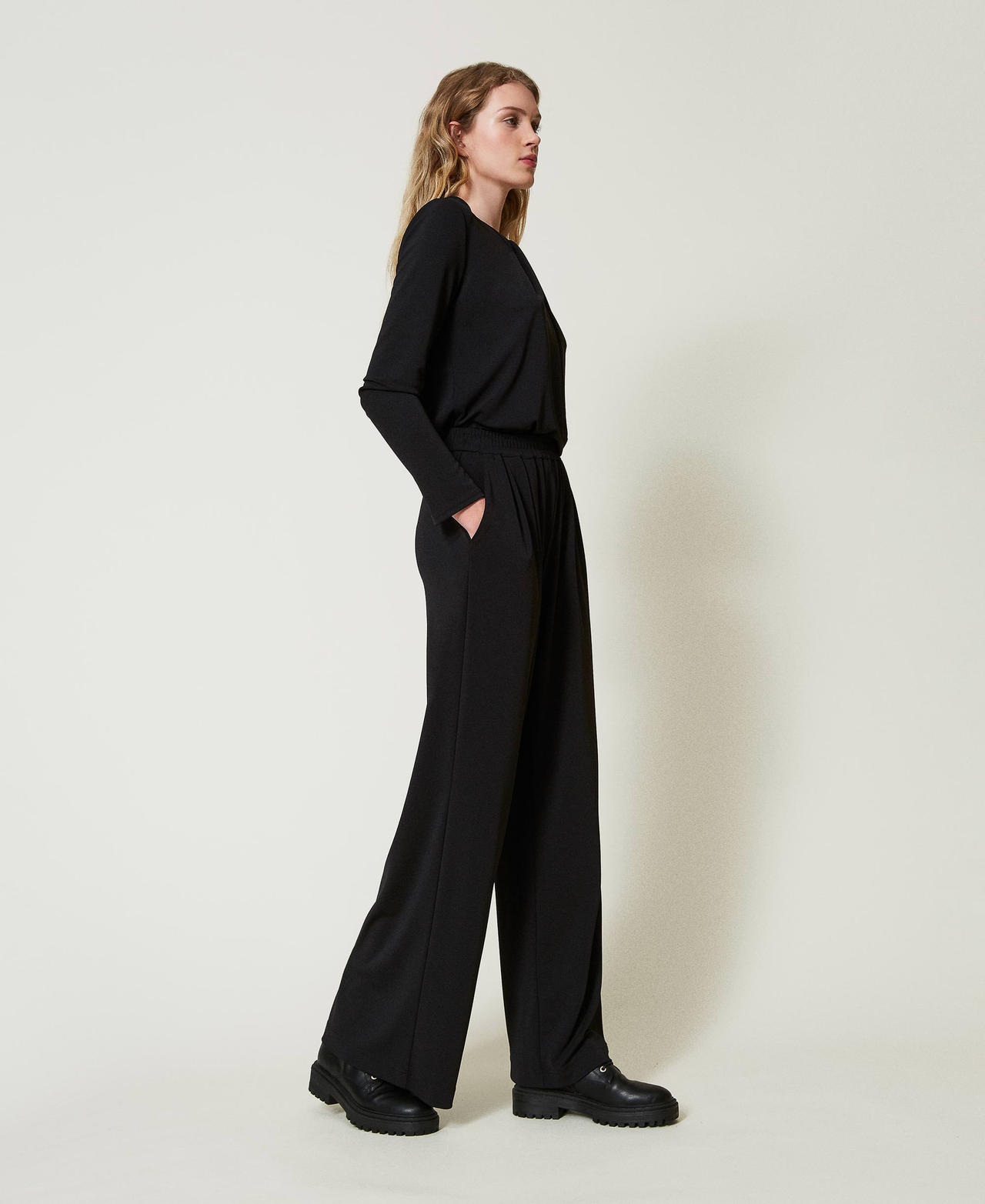 Scee by twin set Pantaloni a palazzo in jersey crêpe Officina