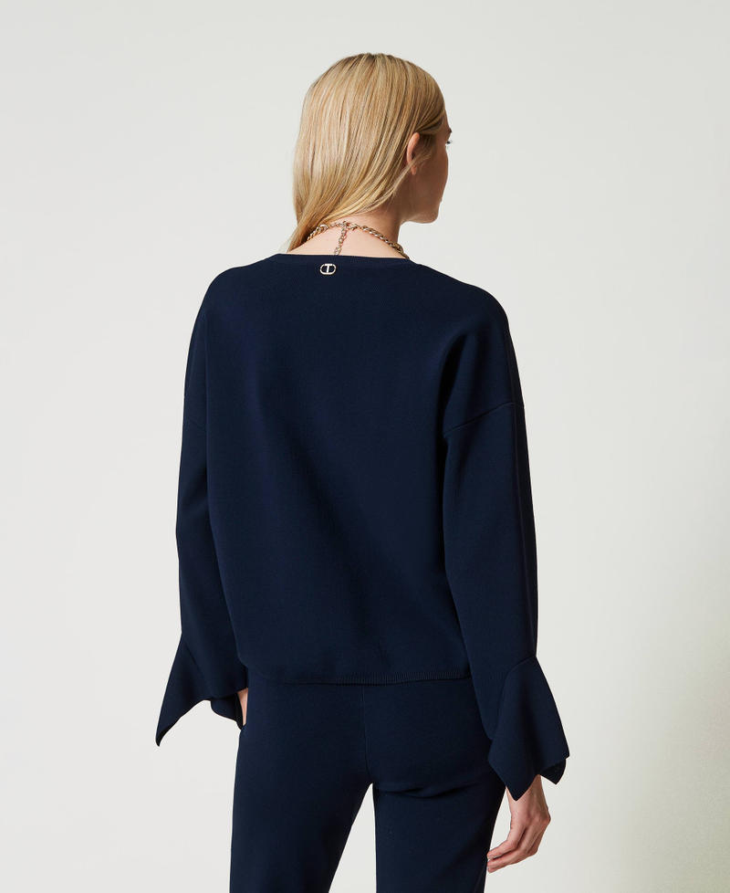 Scee by twin set Maglia girocollo con volant Black Friday Prezzi