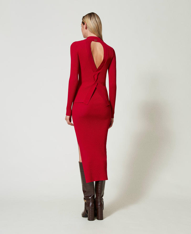 Scee by twin set Gonna longuette in maglia a costine Duty-free