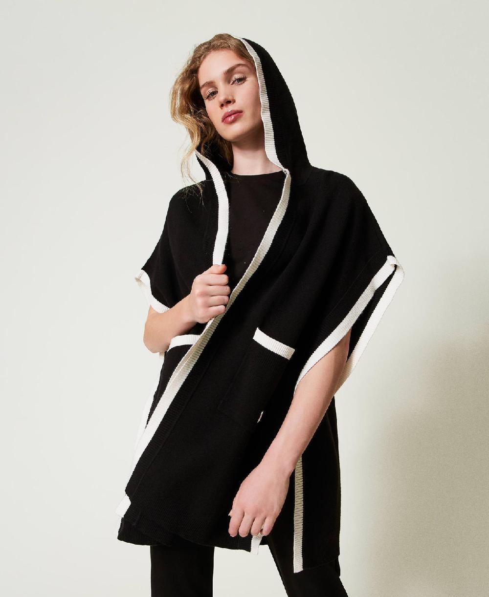 Scee by twin set Poncho in maglia con tasche Qualità