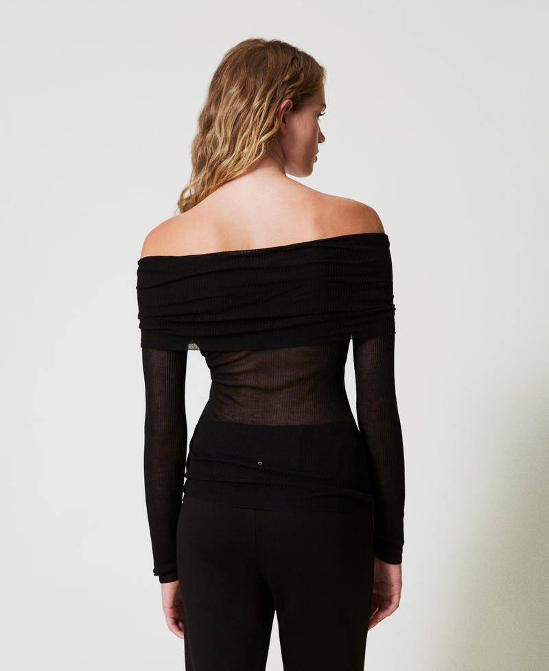 Scee by twin set Maglia off shoulder in viscosa Vendita