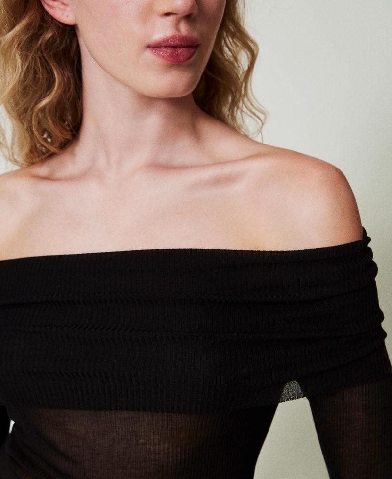 Scee by twin set Maglia off shoulder in viscosa Vendita