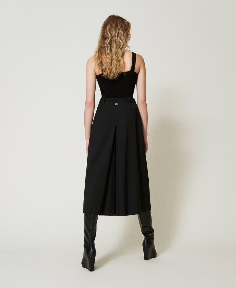 Scee by twin set Gonna pantalone in misto lana con cintura Spedizione Gratuita