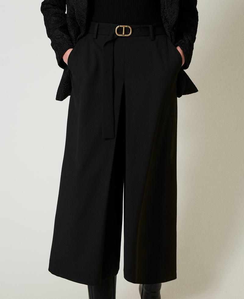 Scee by twin set Gonna pantalone in misto lana con cintura Spedizione Gratuita
