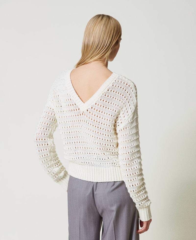 Scee by twin set Maglia traforata con paillettes Qualità Garantita