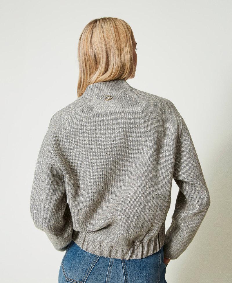 Scee by twin set Bomber in panno double con paillettes Shopping Online