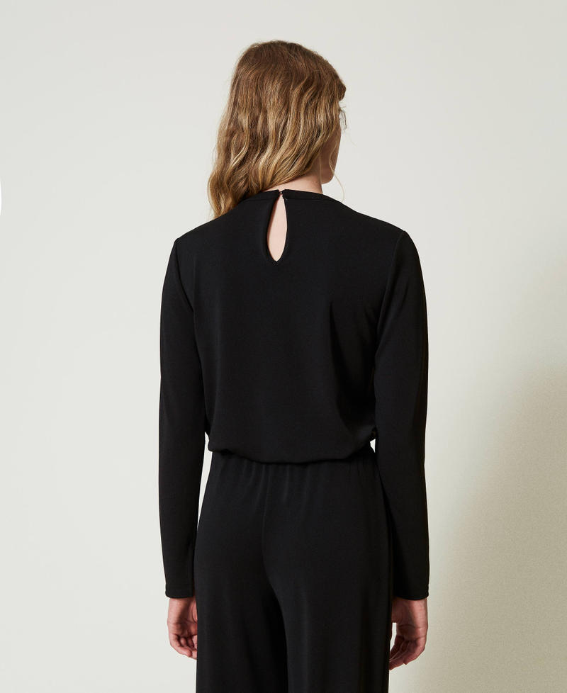 Scee by twin set Blusa in jersey crêpe con drappeggio Sottocosto