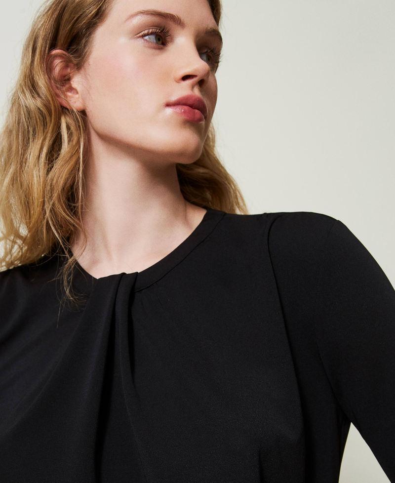 Scee by twin set Blusa in jersey crêpe con drappeggio Sottocosto