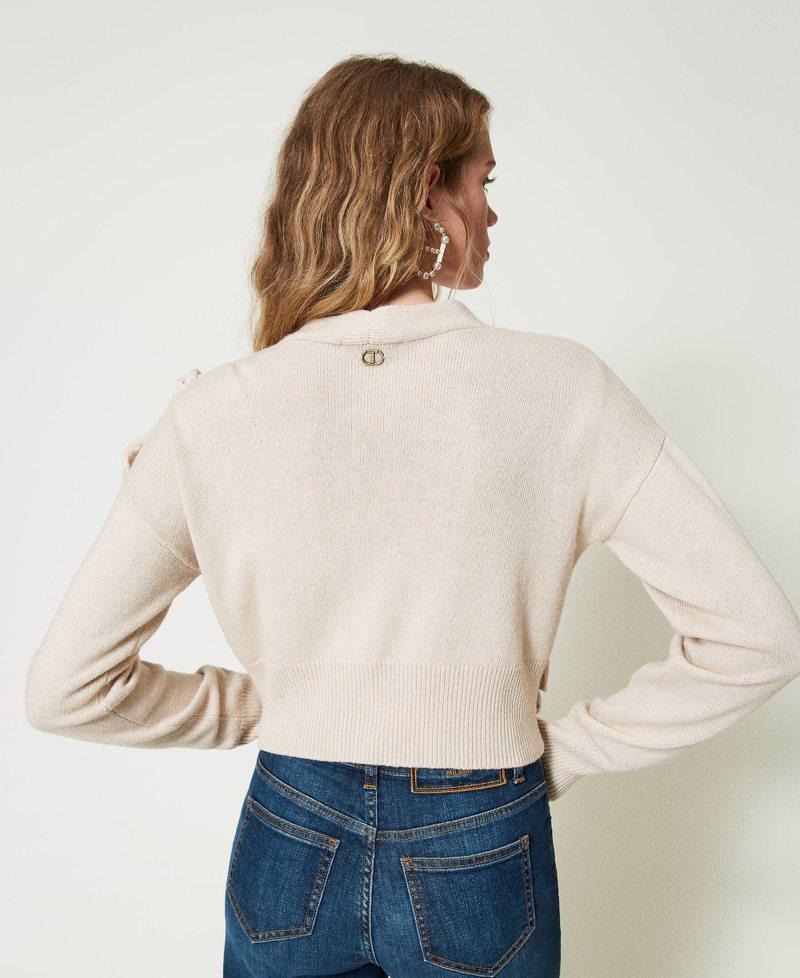 Scee by twin set Cardigan in misto lana con volant Presa