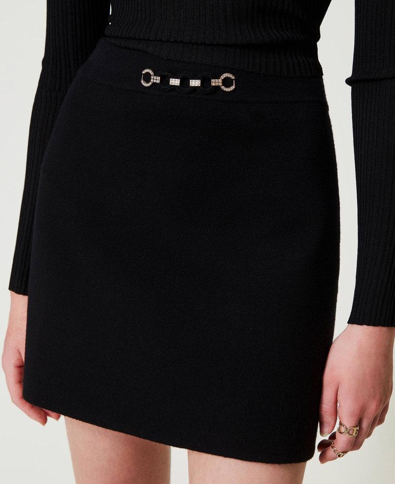 Scee by twin set Minigonna in maglia con applicazione bijoux Economico