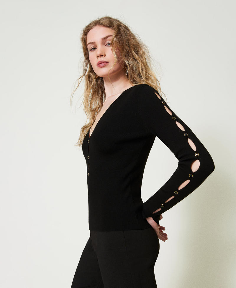 Scee by twin set Maglia con cut-out e borchie Online