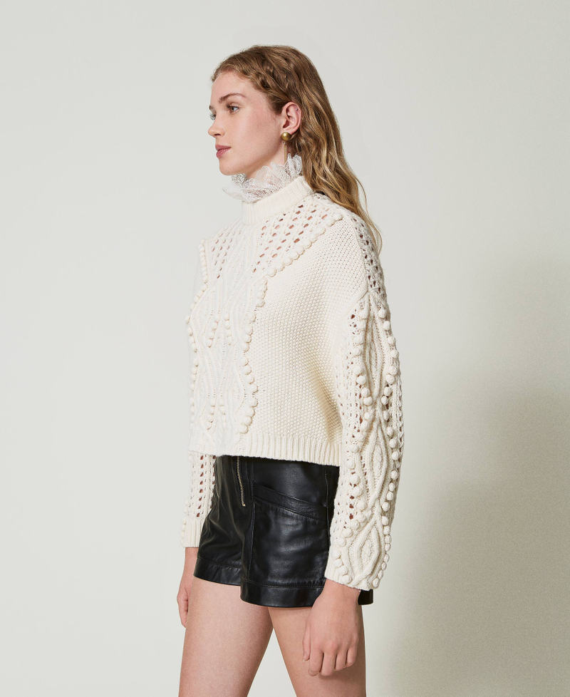 Scee by twin set Maglia in misto lana con mix di punti Offerte