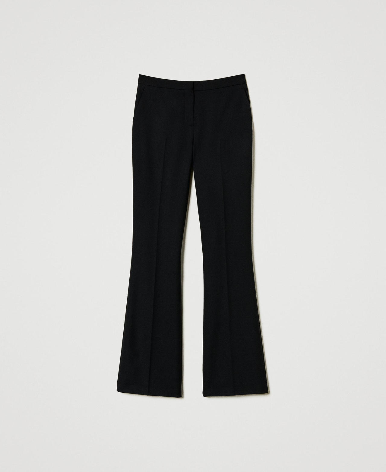 Scee by twin set Pantaloni flare in serge misto lana Saldi Di Fabbrica