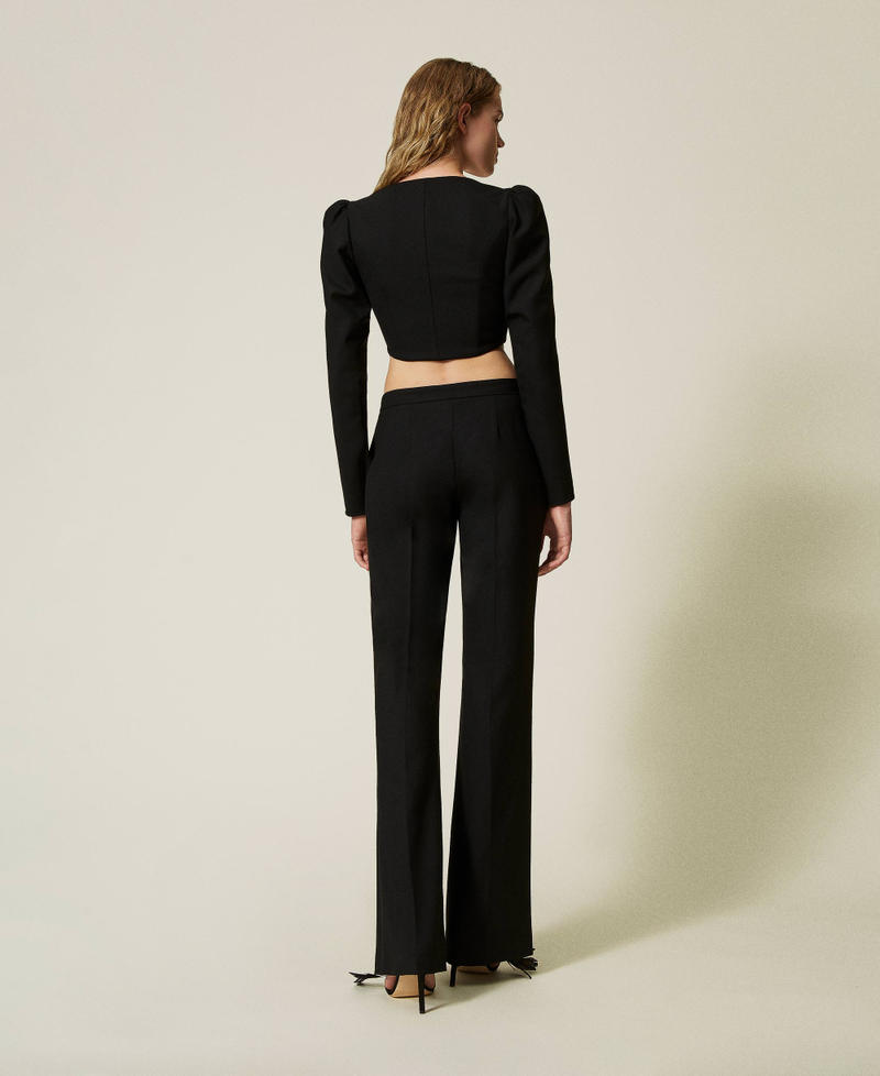 Scee by twin set Pantaloni flare in serge misto lana Saldi Di Fabbrica