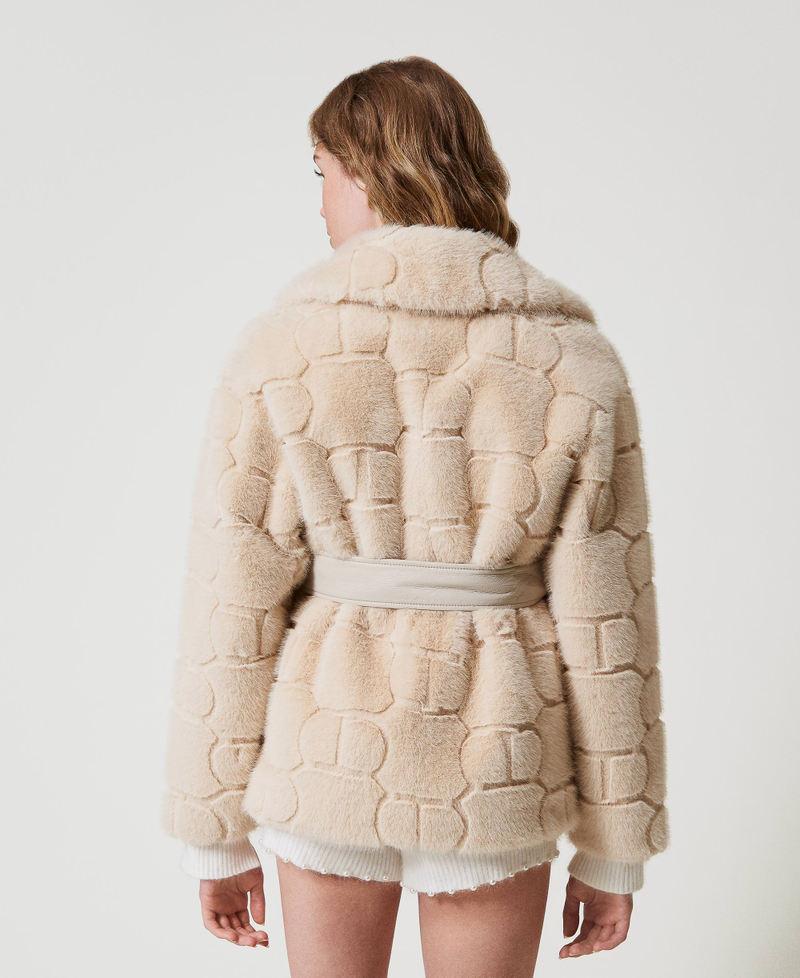 Scee by twin set Cappotto corto in faux fur con Oval T Vendite Flash