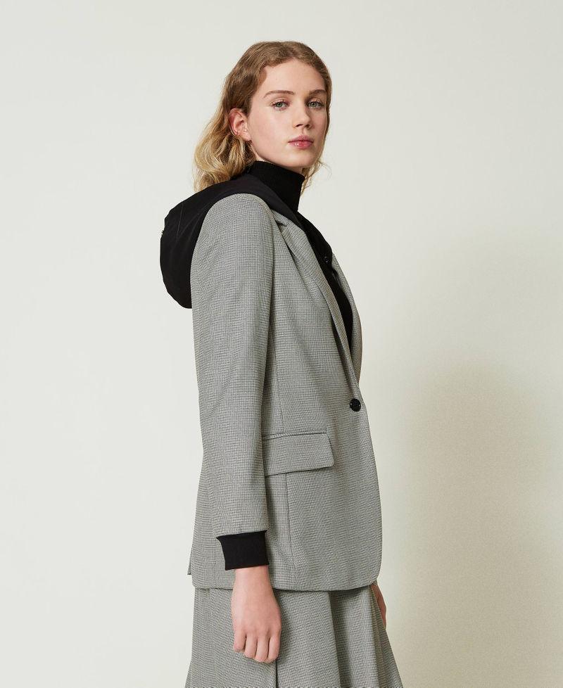 Scee by twin set Giacca blazer in pied de poule con cappuccio Sconto di tempo limitato