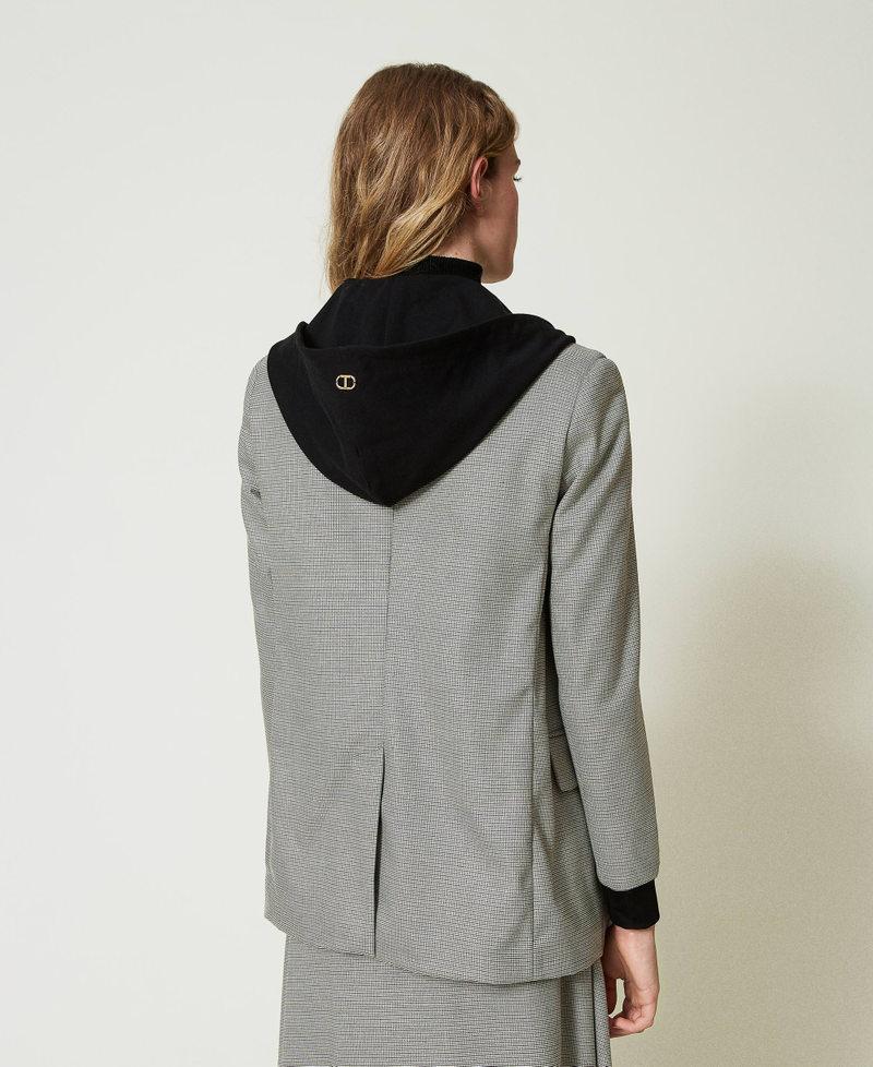 Scee by twin set Giacca blazer in pied de poule con cappuccio Sconto di tempo limitato