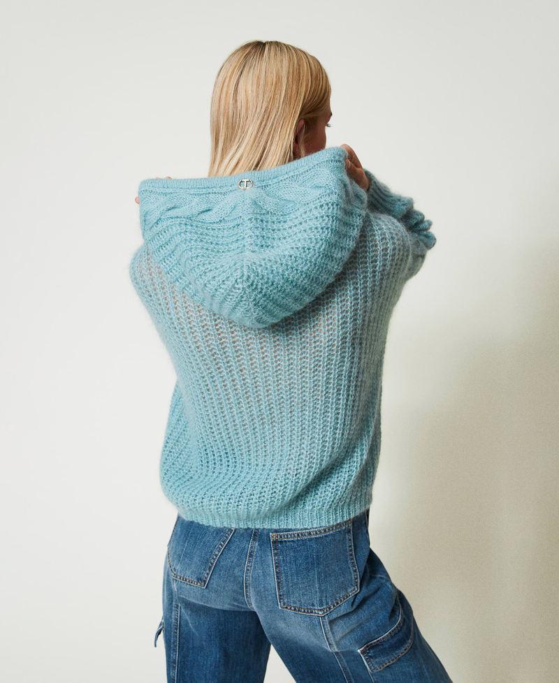 Scee by twin set Maglia in lana e mohair con cappuccio Negozio online di fabbrica