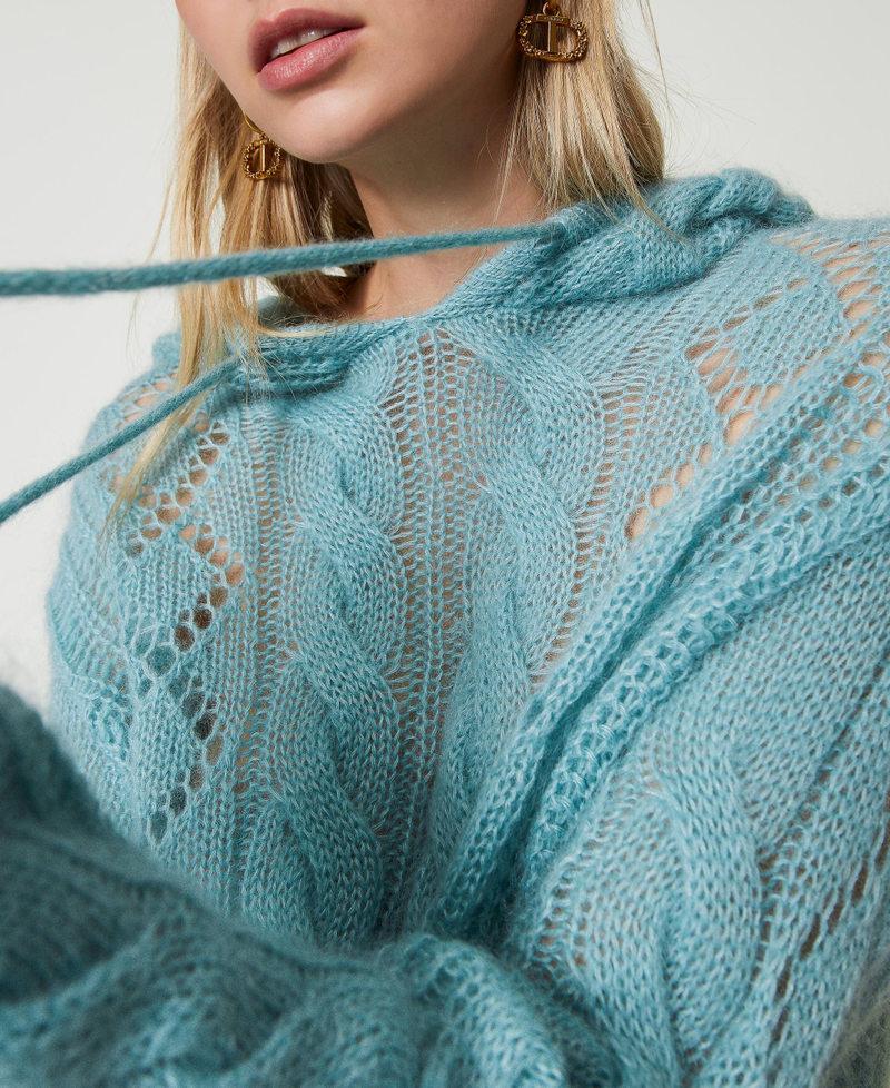 Scee by twin set Maglia in lana e mohair con cappuccio Negozio online di fabbrica