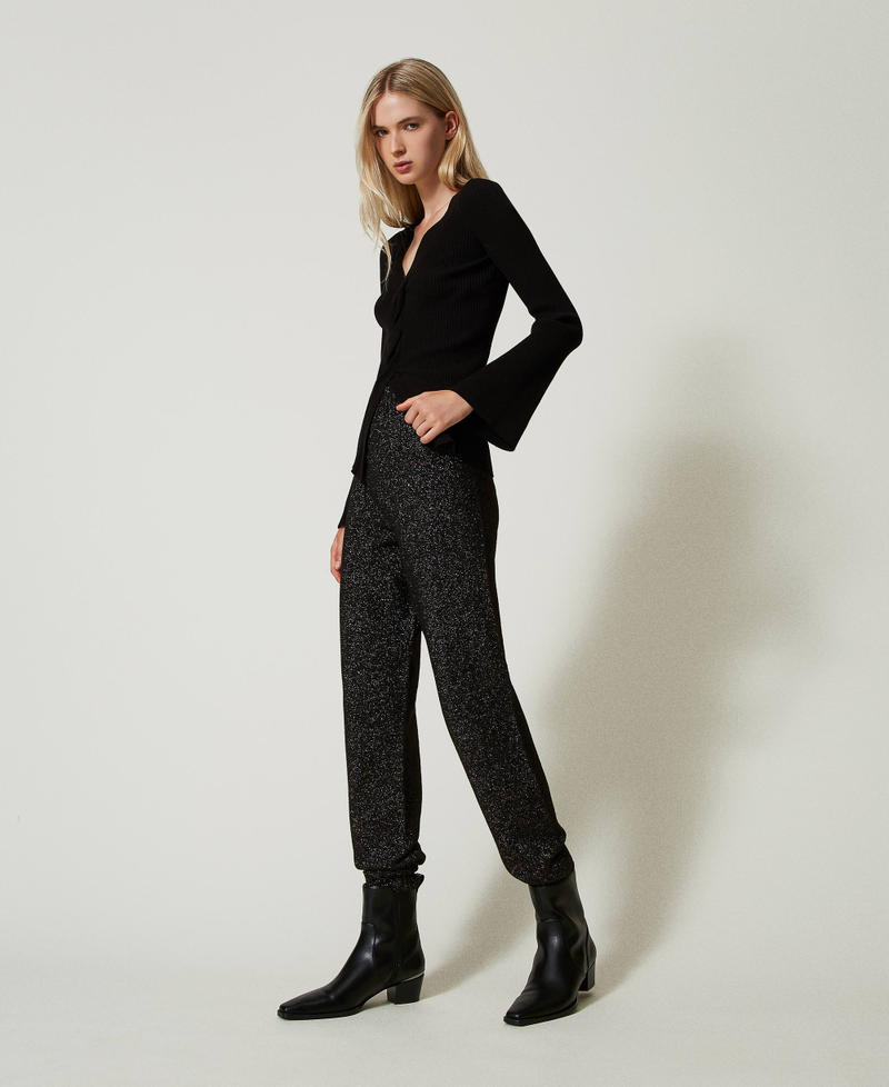 Scee by twin set Pantaloni joggers in maglia misto lana e lurex Offerta speciale