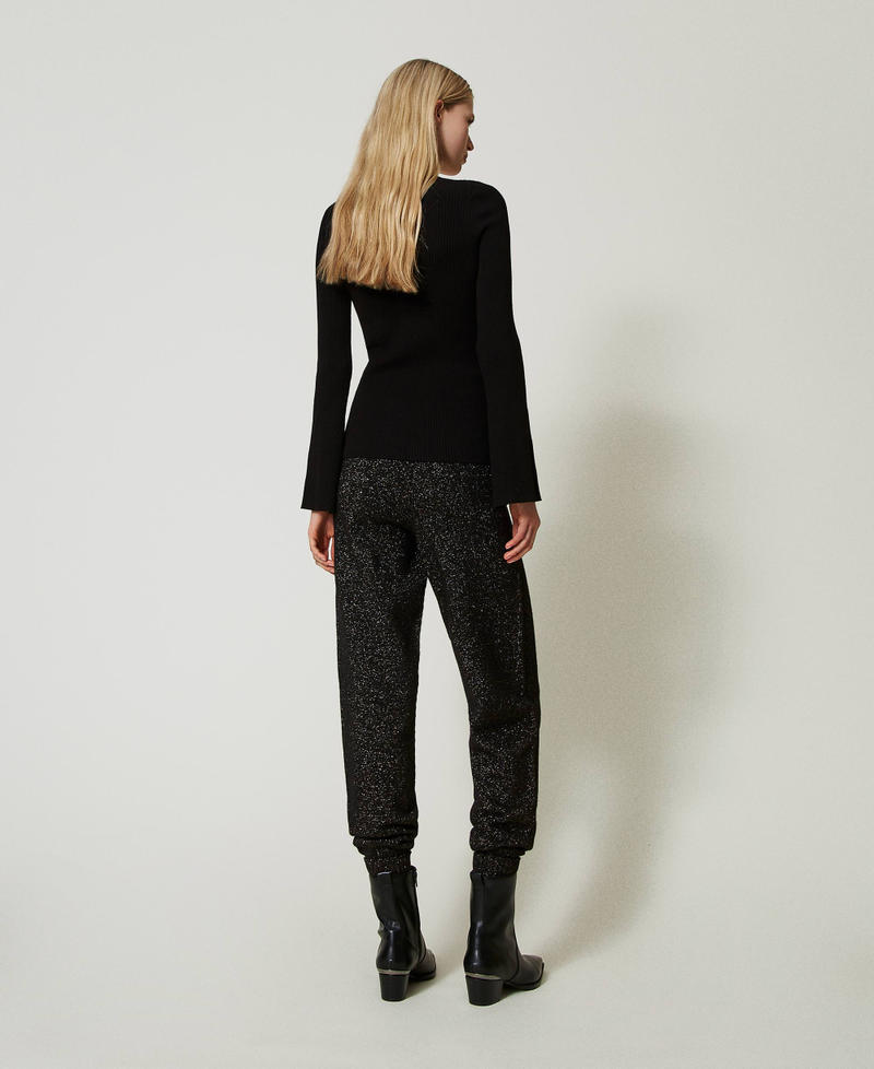 Scee by twin set Pantaloni joggers in maglia misto lana e lurex Offerta speciale