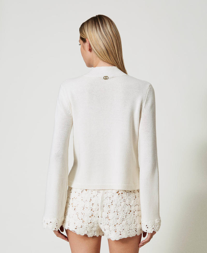 Scee by twin set Maglia lupetto in misto lana con ricamo Grande vendita