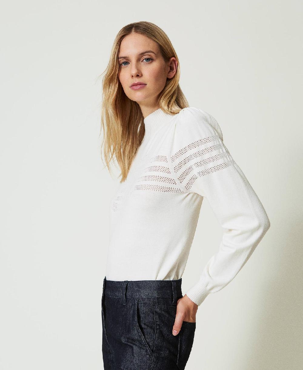 Scee by twin set Maglia lupetto con lavorazione Oval T Offerta esclusiva
