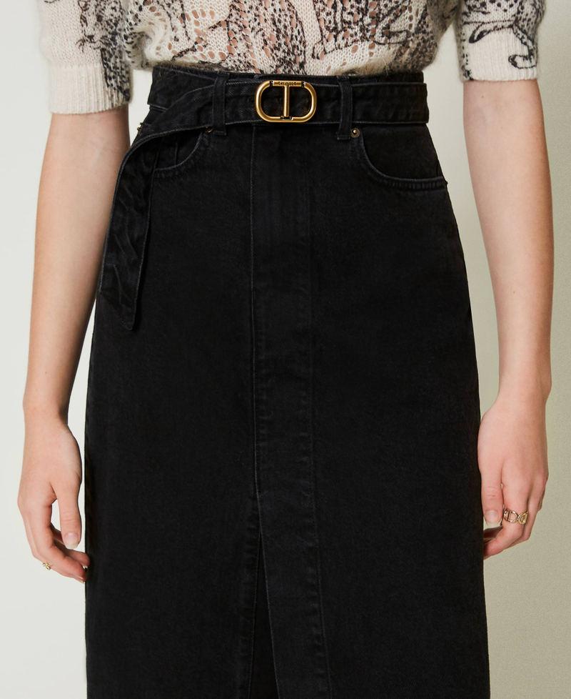 Scee by twin set Gonna in jeans con cintura Offerta natalizia
