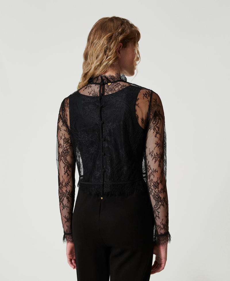 Scee by twin set Blusa cropped in pizzo e top Offerta Pasqua