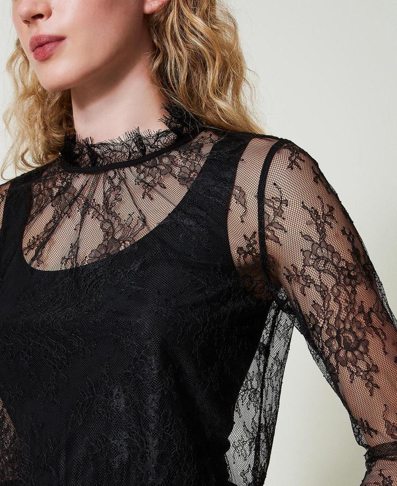 Scee by twin set Blusa cropped in pizzo e top Offerta Pasqua