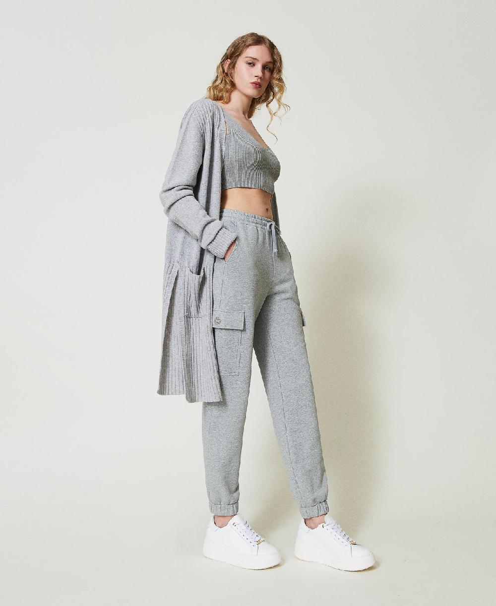 Scee by twin set Pantaloni joggers in felpa con Oval T Offerta Giorno del Papà