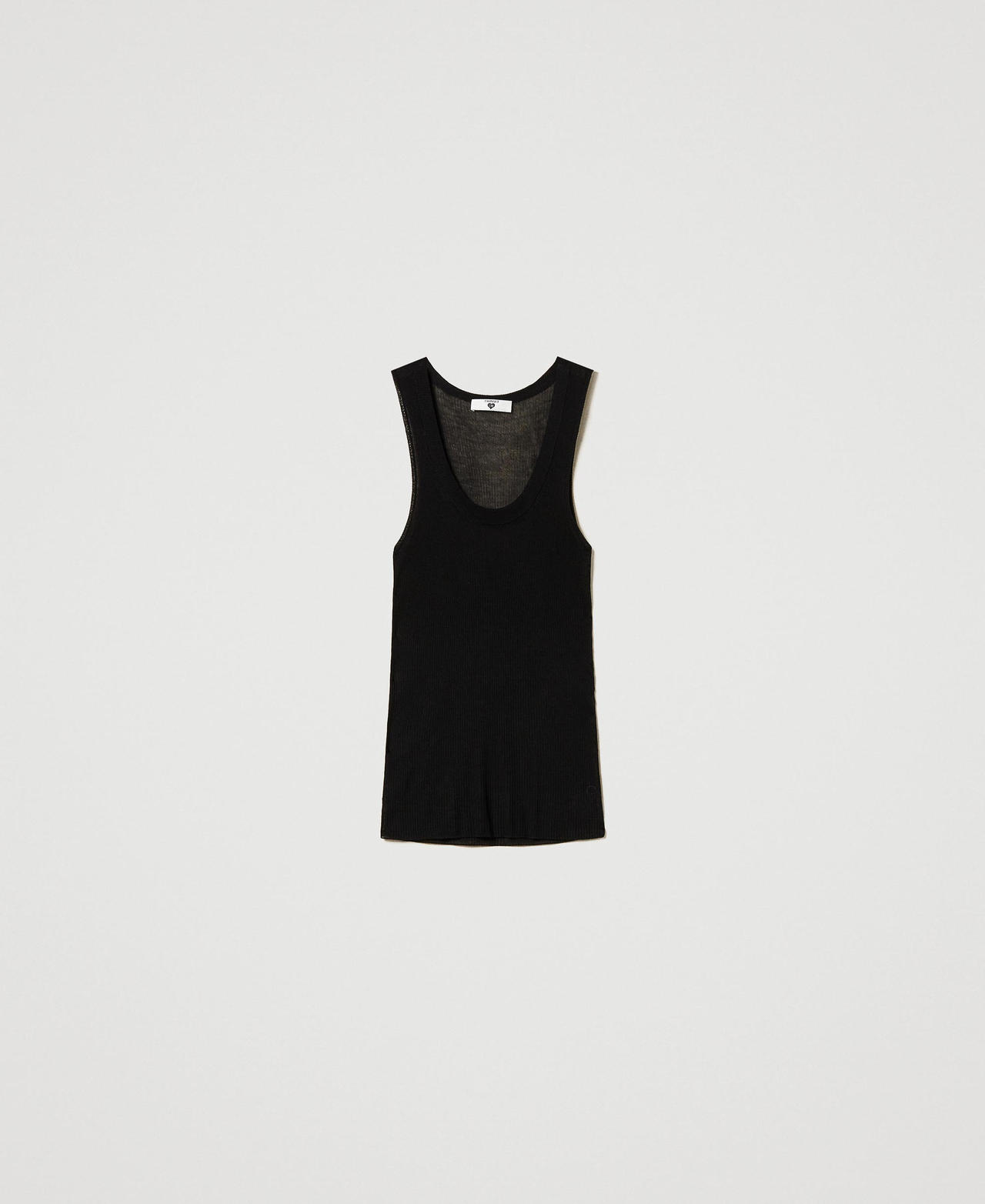 Scee by twin set Top fitted in maglia di viscosa Vendita calda