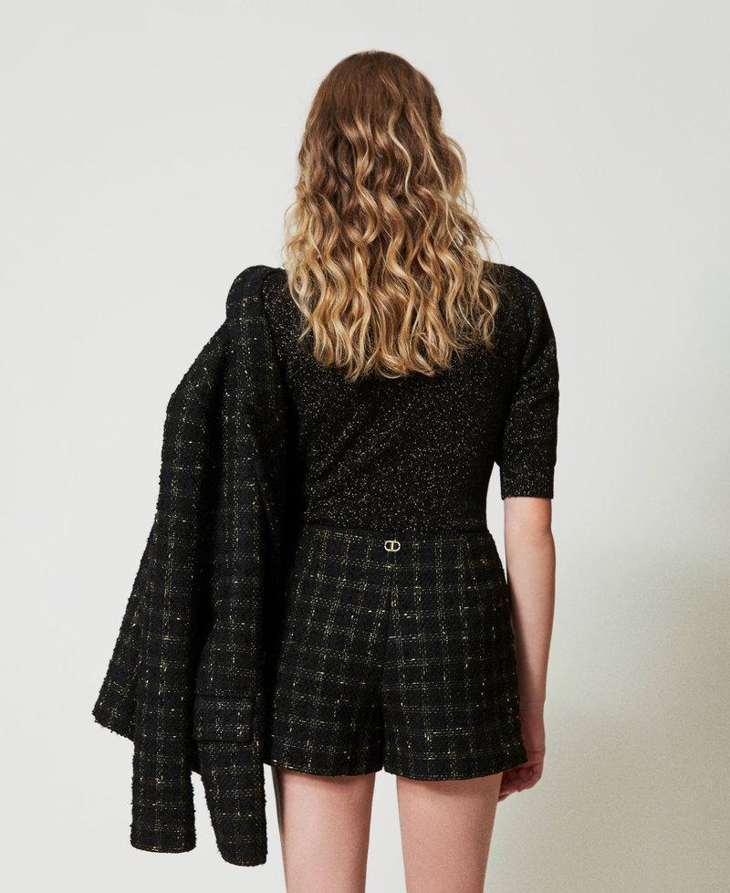 Scee by twin set Shorts bouclé a disegno check Online Outlet