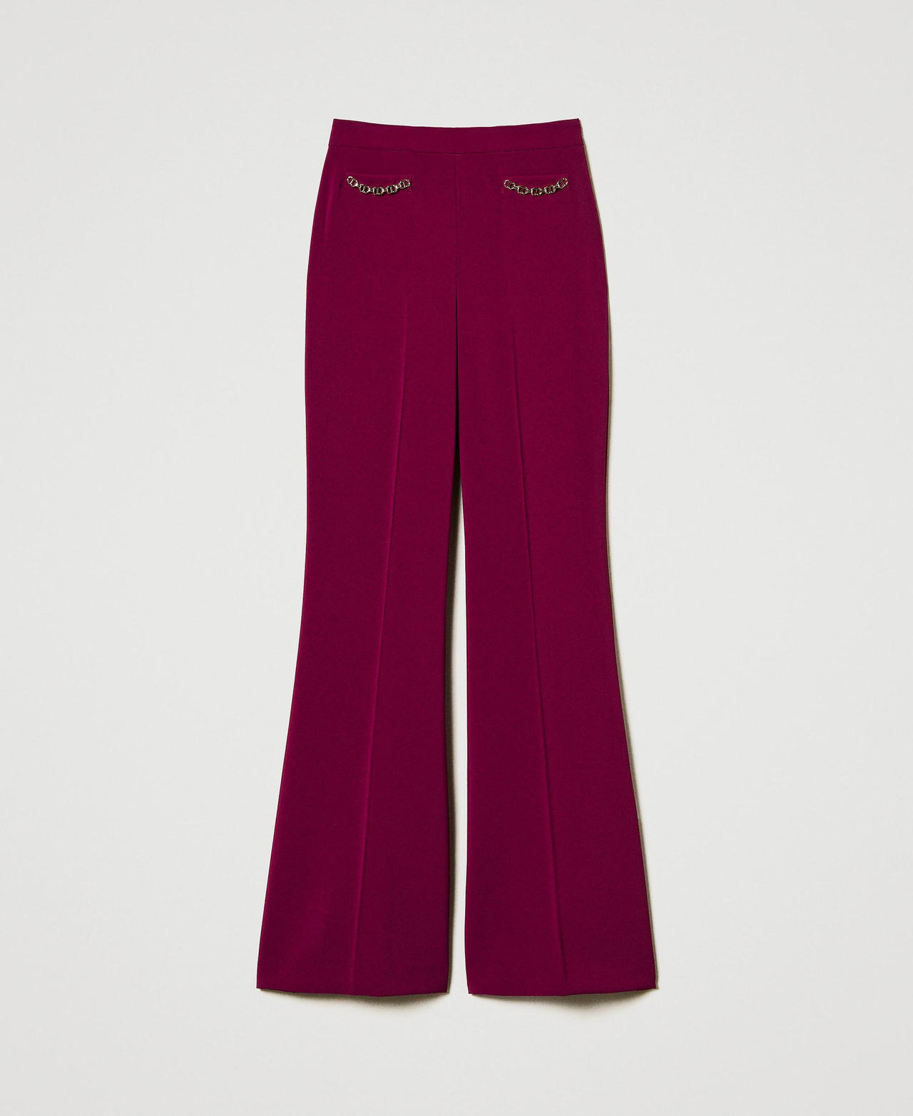 Scee by twin set Pantaloni flare con catena Oval T Bestseller