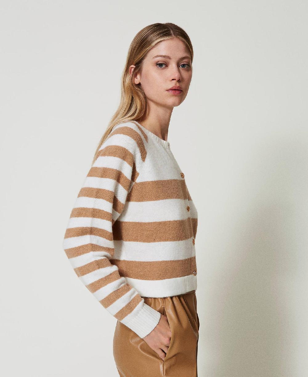 Scee by twin set Cardigan a righe bicolore Offerte giornaliere