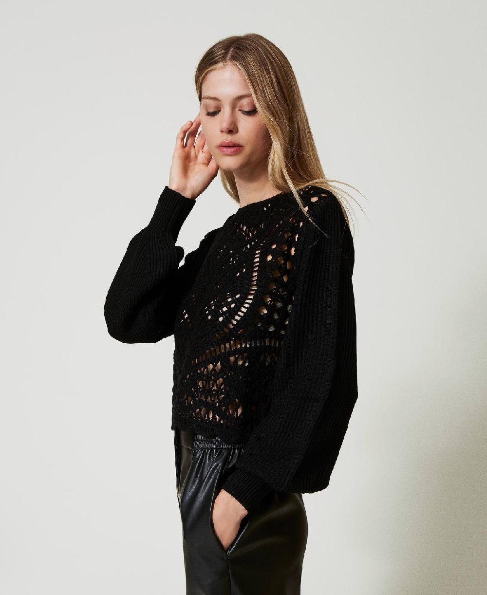 Scee by twin set Maglia in misto lana crochet Enormi risparmi