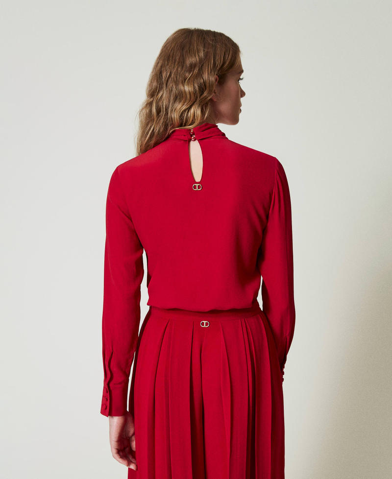 Scee by twin set Blusa misto seta con fiocco Prezzo basso