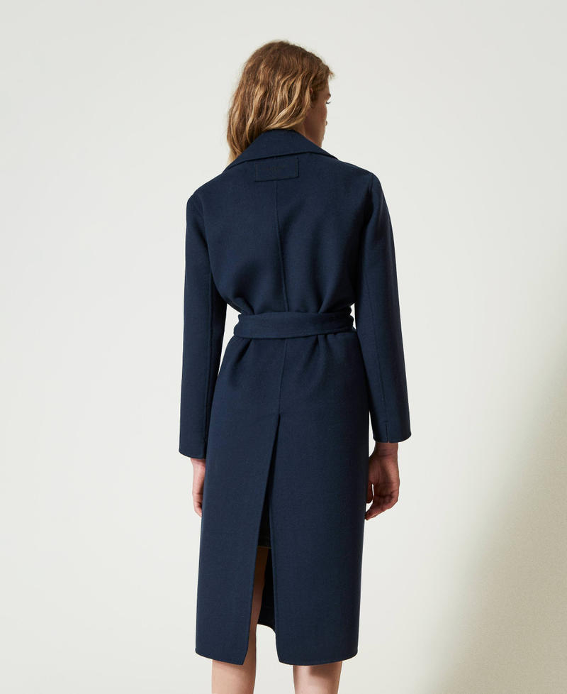 Scee by twin set Cappotto in panno double misto lana con piume Super Saving Price