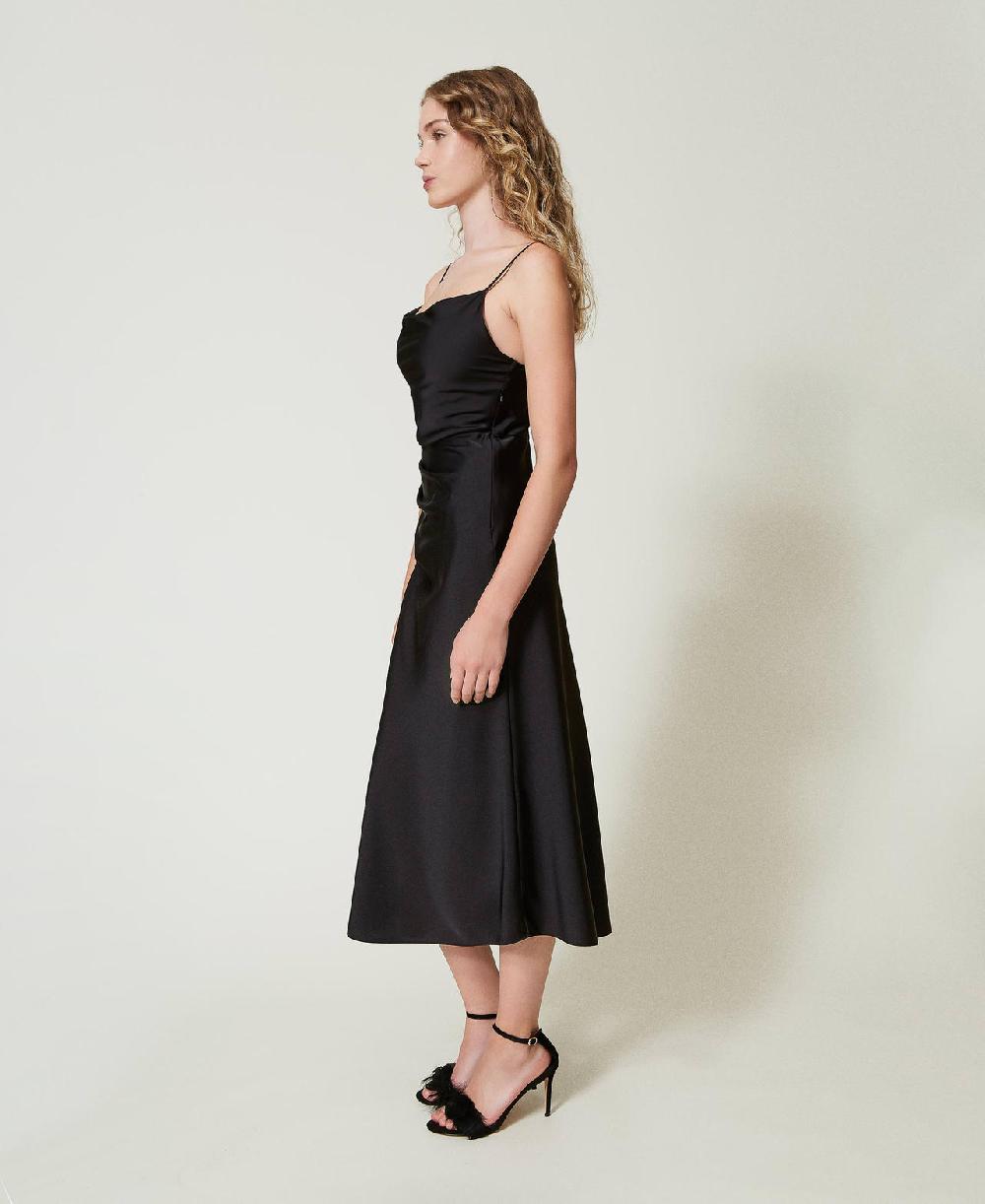 Scee by twin set Abito longuette in raso con drappeggio Ritorno libero