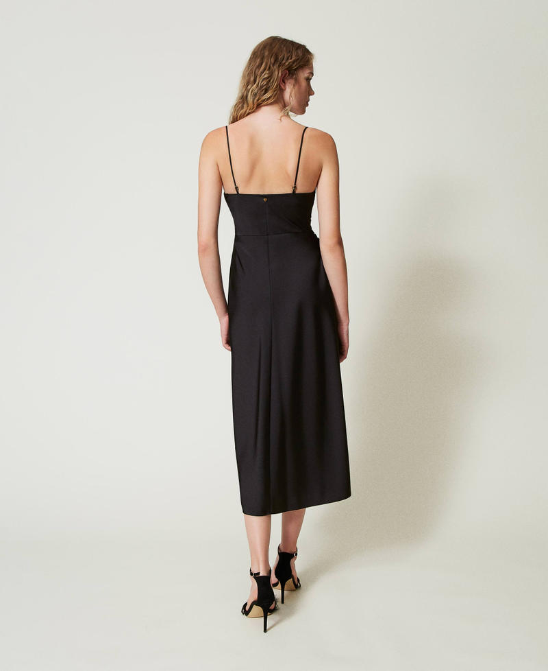 Scee by twin set Abito longuette in raso con drappeggio Ritorno libero