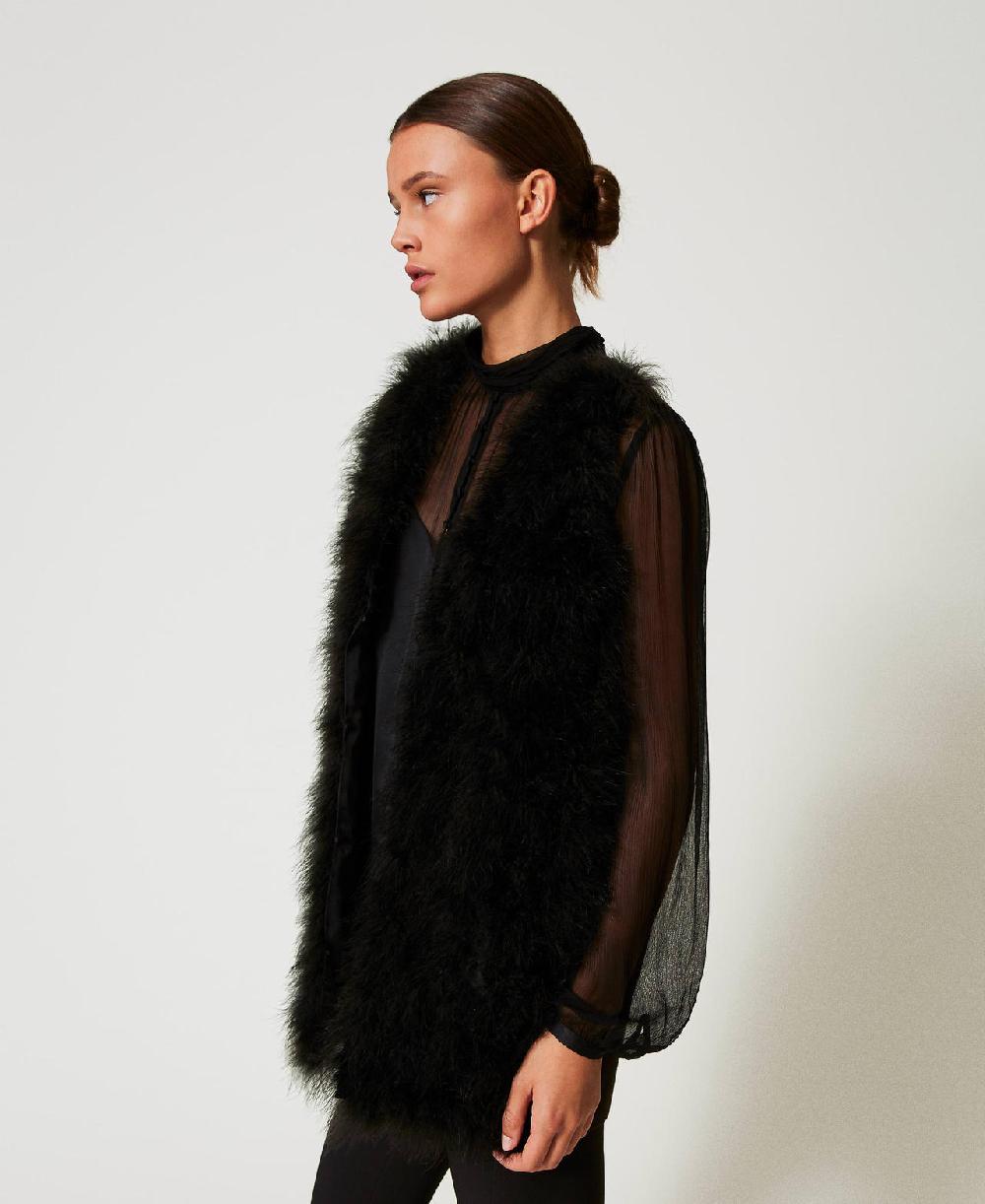 Scee by twin set Gilet con piume ACQUISTA ORA